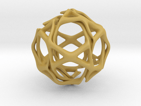 Icosidodecahedron Twisted members  in Tan Fine Detail Plastic