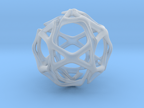 Icosidodecahedron Twisted members  in Clear Ultra Fine Detail Plastic