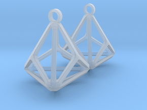 Triakis Tetrahedron Earrings in Clear Ultra Fine Detail Plastic