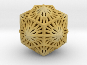 Icosahedron Dodecahedron Compound in Tan Fine Detail Plastic