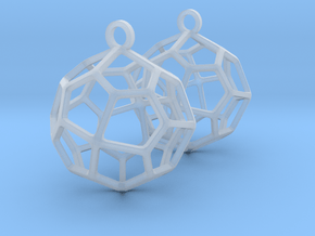 Pentagonal Icositetrahedron Earrings in Clear Ultra Fine Detail Plastic