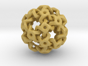 Nested Rhombic Triacontahedron  in Tan Fine Detail Plastic