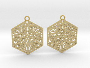 Ornamental earrings in Tan Fine Detail Plastic