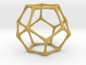 Dodecahedron  in Tan Fine Detail Plastic