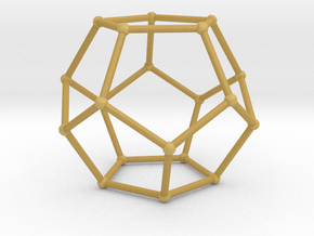 Thin Dodecahedron with spheres in Tan Fine Detail Plastic