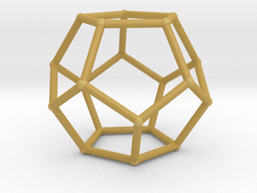 Medium Dodecahedron in Tan Fine Detail Plastic