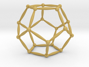 Dodecahedron with spheres in Tan Fine Detail Plastic