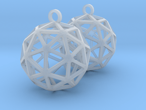 Pentakis Dodecahedron Earrings in Clear Ultra Fine Detail Plastic