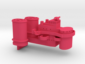 1/700 USS Kansas (Lexington BB) Bridge & Funnels in Pink Smooth Versatile Plastic