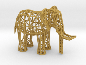 African Elephant (adult male) in Tan Fine Detail Plastic
