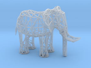 African Elephant (adult male) in Clear Ultra Fine Detail Plastic