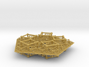 Polyfold Cubetube Fractal in Tan Fine Detail Plastic