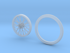 Drag wheel and tire 1/24 scale in Clear Ultra Fine Detail Plastic