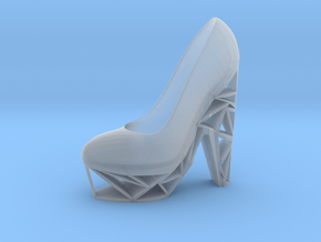 Left Triangle High Heel in Clear Ultra Fine Detail Plastic