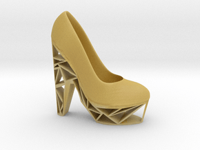 Right Triangle High Heel in Tan Fine Detail Plastic