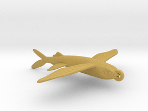 Flying Fish Pendant  in Tan Fine Detail Plastic