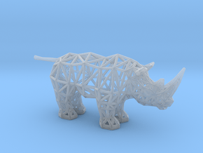 White Rhinoceros (adult) in Clear Ultra Fine Detail Plastic