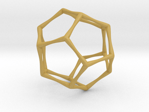Dodecahedron - Small in Tan Fine Detail Plastic
