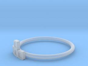 Block Puzzle Ring (Type-T) in Clear Ultra Fine Detail Plastic