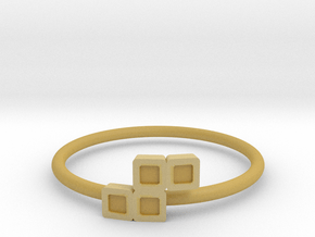 Block Puzzle Ring (Type-S) in Tan Fine Detail Plastic