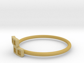 Block Puzzle Ring (Type-S2) in Tan Fine Detail Plastic