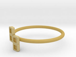 Block Puzzle Ring (Type-N2) in Tan Fine Detail Plastic