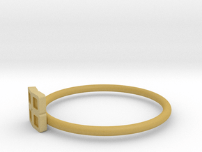 Block Puzzle Ring (Type-O) in Tan Fine Detail Plastic