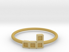 Block Puzzle Ring (Type-L2) in Tan Fine Detail Plastic
