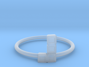 Block Puzzle Ring (Type-L4) in Clear Ultra Fine Detail Plastic