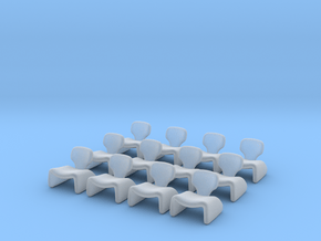 12 Tiny Djinn Chairs in Clear Ultra Fine Detail Plastic