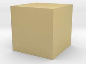3D printed Sample Model Cube 0.5cm in Tan Fine Detail Plastic
