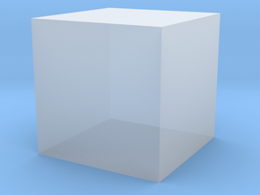 3D printed Sample Model Cube 0.5cm in Clear Ultra Fine Detail Plastic