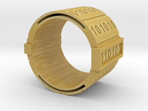 binary-ring-9US in Tan Fine Detail Plastic