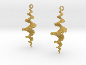 Fractal Sp. Earrings  in Tan Fine Detail Plastic