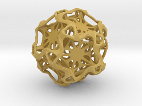 Drilled Perforated Dodecahedron Flower in Tan Fine Detail Plastic