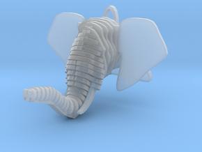 Sliced Elephant head Pendant in Clear Ultra Fine Detail Plastic