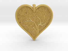 Tree of life Heart pendant in Tan Fine Detail Plastic