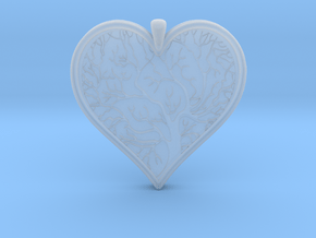 Tree of life Heart pendant in Clear Ultra Fine Detail Plastic