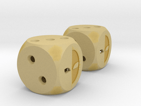 Lucky Dice in Tan Fine Detail Plastic