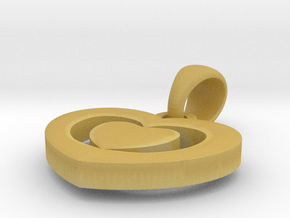 Heart shape pendant in Tan Fine Detail Plastic