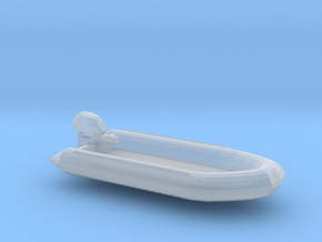 Classic RHIB, with outboard engine (1:200) in Clear Ultra Fine Detail Plastic