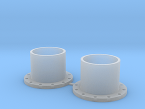 14mm Fuel Pipe Flanges_2 Pack in Clear Ultra Fine Detail Plastic