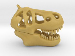 T-Rex Skull Pendant in Tan Fine Detail Plastic