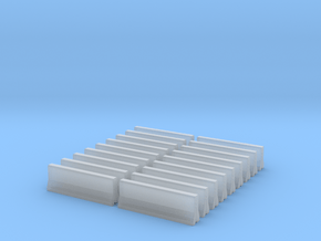 H0 / HO Scale - Barrier - Concrete / Jersey Type - in Clear Ultra Fine Detail Plastic