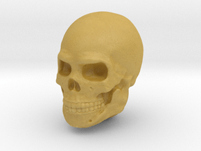 Single Skull Helmet for Sci-Fi 28mm scale miniatur in Tan Fine Detail Plastic