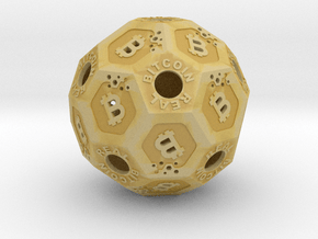 BitCoinReal-Cryptocurrency Polyhedron in Tan Fine Detail Plastic