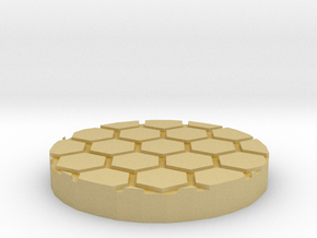 Honeycomb 1" Circular Miniature Base Plate in Tan Fine Detail Plastic