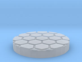 Honeycomb 1" Circular Miniature Base Plate in Clear Ultra Fine Detail Plastic