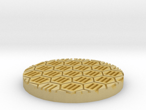 Hex Grate 1" Circular Miniature Base Plate in Tan Fine Detail Plastic