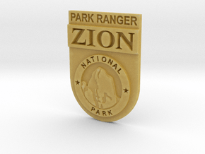 Zion Park Ranger Badge in Tan Fine Detail Plastic